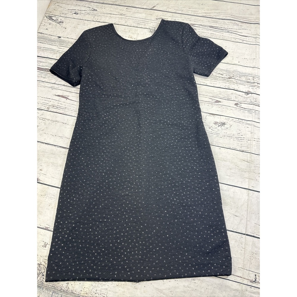 Vintage 90s Nina Piccalino Black Sequin Deep V Back Mini Dress Womens Medium